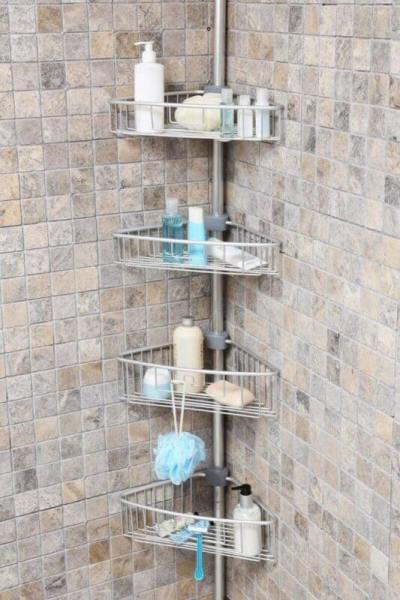 Étagère-De-Coin Pour-Sale-De-Bain -4-Niveau-En- Aluminium- Primanova